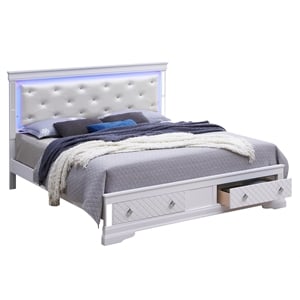 Glory Furniture Verona Full Size Storage Bed in White Pearlescent