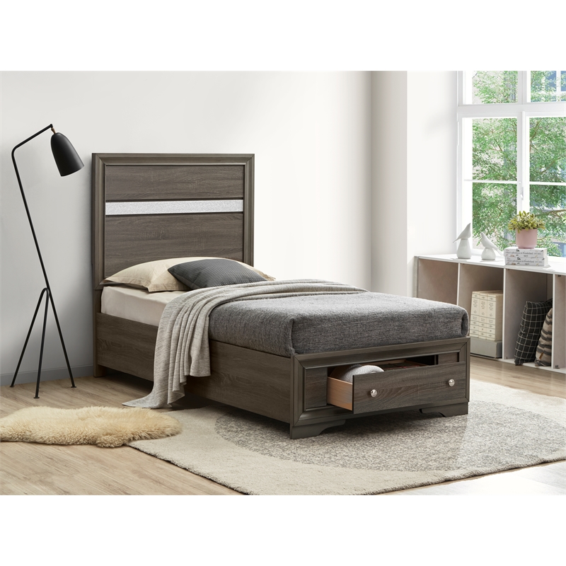 Glory Furniture Madrid G02305B-TB Twin Bed Finished in Gray