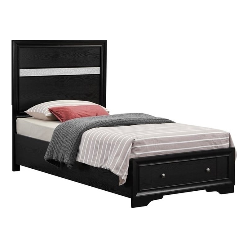 Glory Furniture Madrid G02350B-TB Twin Bed Black Wood
