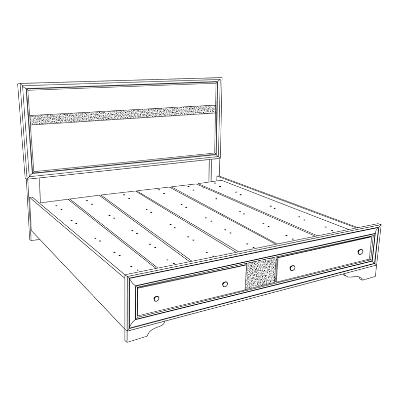 Glory Furniture Madrid G02390B-FB Full Bed White Finished Wood