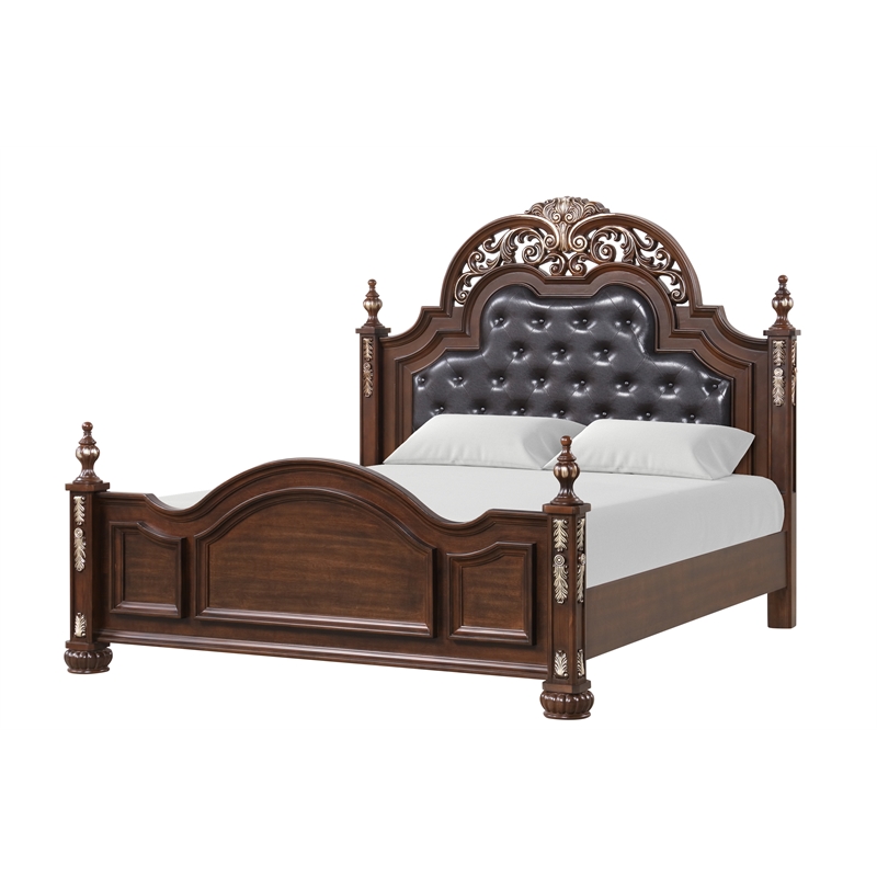 Glory Furniture Lyon G07100A-QB Cherry Finished Wood Bed
