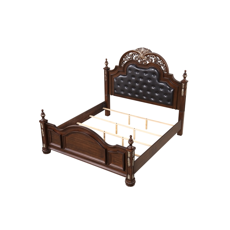 Glory Furniture Lyon G07100A-QB Cherry Finished Wood Bed
