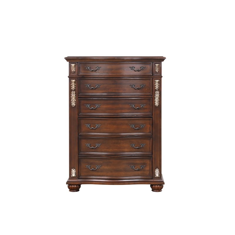 Glory Furniture G07100-CH 6 Drawer Cherry Finished  Wood Chest
