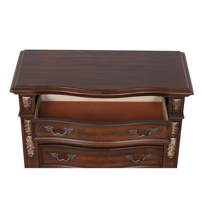 Glory Furniture G07100-CH 6 Drawer Cherry Finished  Wood Chest