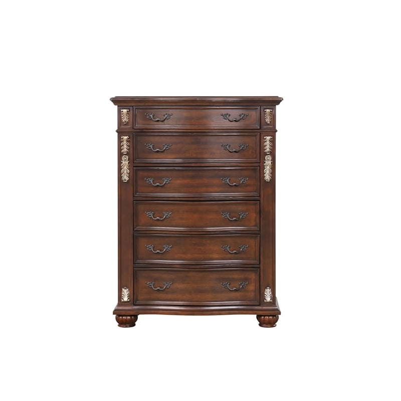 Glory Furniture G07100-CH 6 Drawer Cherry Finished  Wood Chest