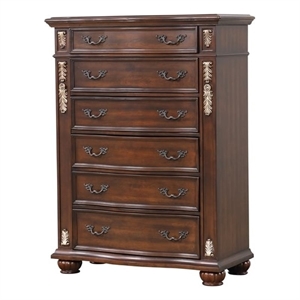 Glory Furniture G07100-CH 6 Drawer Cherry Finished  Wood Chest