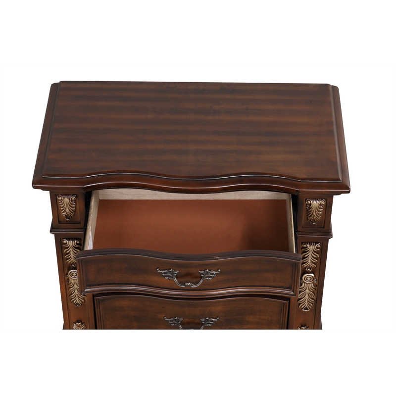 Glory Furniture G07100-N Cherry Finished Wood Nightstand