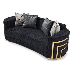 Glory Furniture Soledad Sofa with Back Pillows in Black