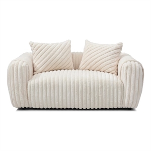 Glory Furniture Cancun Boucle Fabric Upholstered Loveseat in White