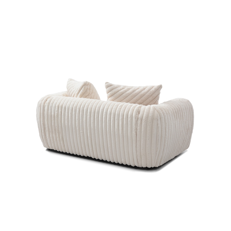 Glory Furniture Cancun Boucle Fabric Upholstered Loveseat in White