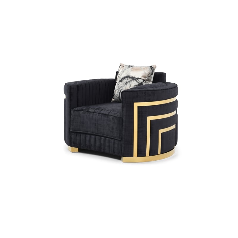 Glory Furniture Soledad Chair with Back Pillows in Black