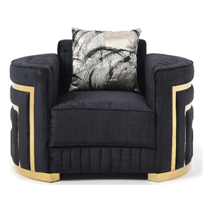Glory Furniture Soledad Chair with Back Pillows in Black