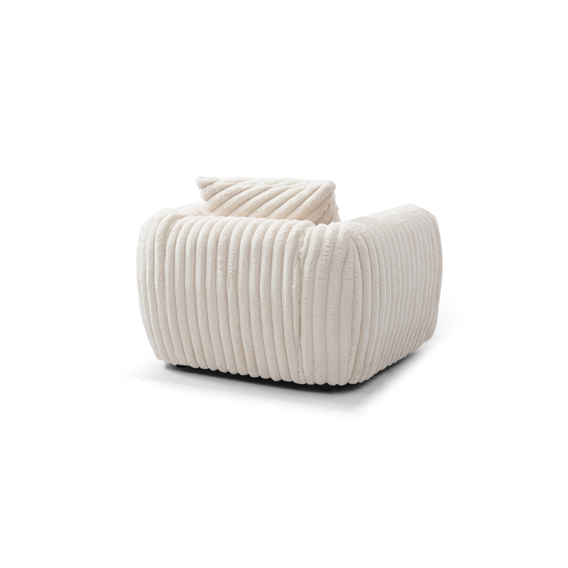 Glory Furniture Cancun Boucle Fabric Upholstered Chair in White