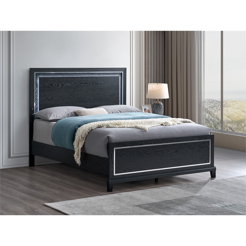 Glory Furniture Livingston G02850A-QB Queen Panel Bed Black