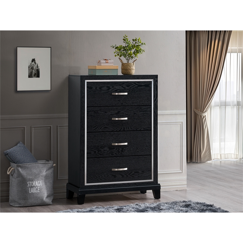 Glory Furniture Livingston G02850-CH 4 Drawer Chest Black