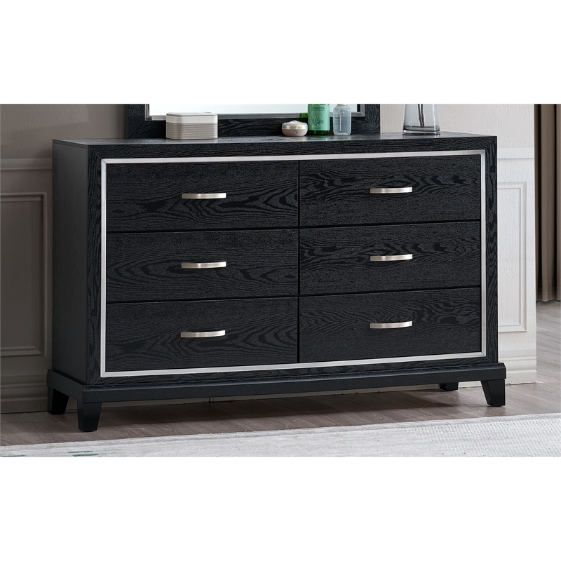Glory Furniture Livingston G02850-D 6 Drawer Dresser Black