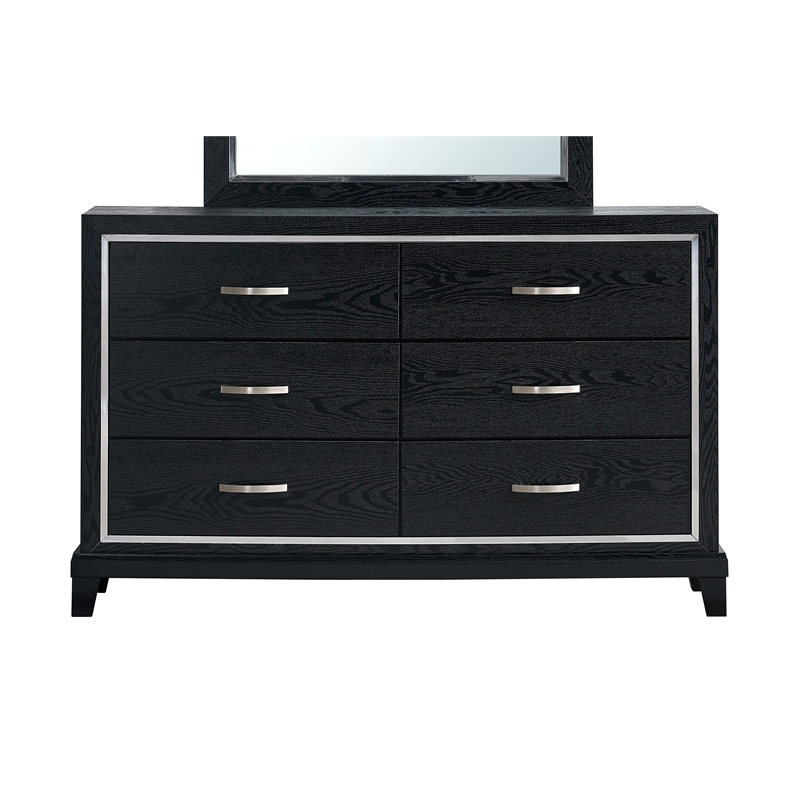 Glory Furniture Livingston G02850-D 6 Drawer Dresser Black