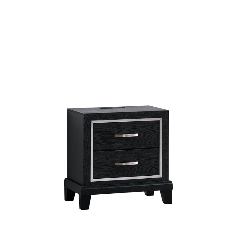 Glory Furniture Livingston G02850-N  2 Drawer NS With Power Black