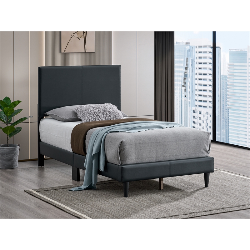 Glory Furniture Baron G00702-TB-UP Black Modern Faux Leather Platform Bed