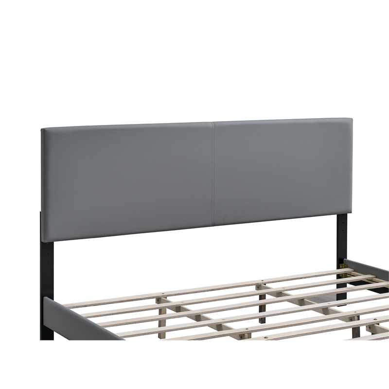 Glory Furniture Baron G00703-FB-UP LIGHT GREY Modern Faux Leather Platform Bed