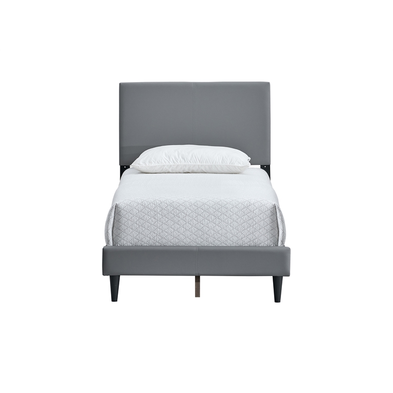 Glory Furniture Baron G00703-TB-UP  LIGHT GRAY Modern Faux Leather Platform Bed