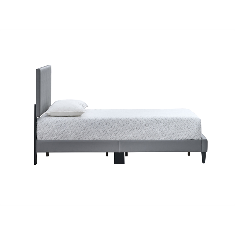 Glory Furniture Baron G00703-TB-UP  LIGHT GRAY Modern Faux Leather Platform Bed
