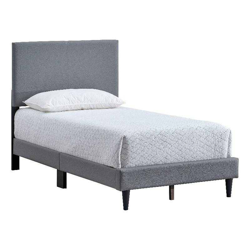 Glory Furniture Baron G00703-TB-UP  LIGHT GRAY Modern Faux Leather Platform Bed
