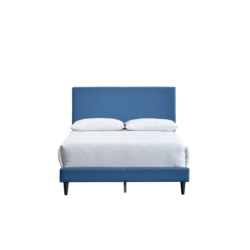 Glory Furniture Baron G00704-FB-UP Blue Modern Faux Leather Platform Bed