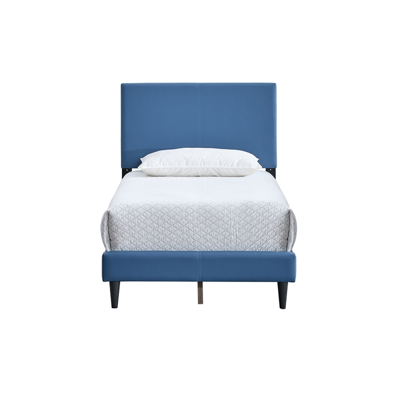 Glory Furniture Baron G00704-TB-UP Blue Modern Faux Leather Platform Bed