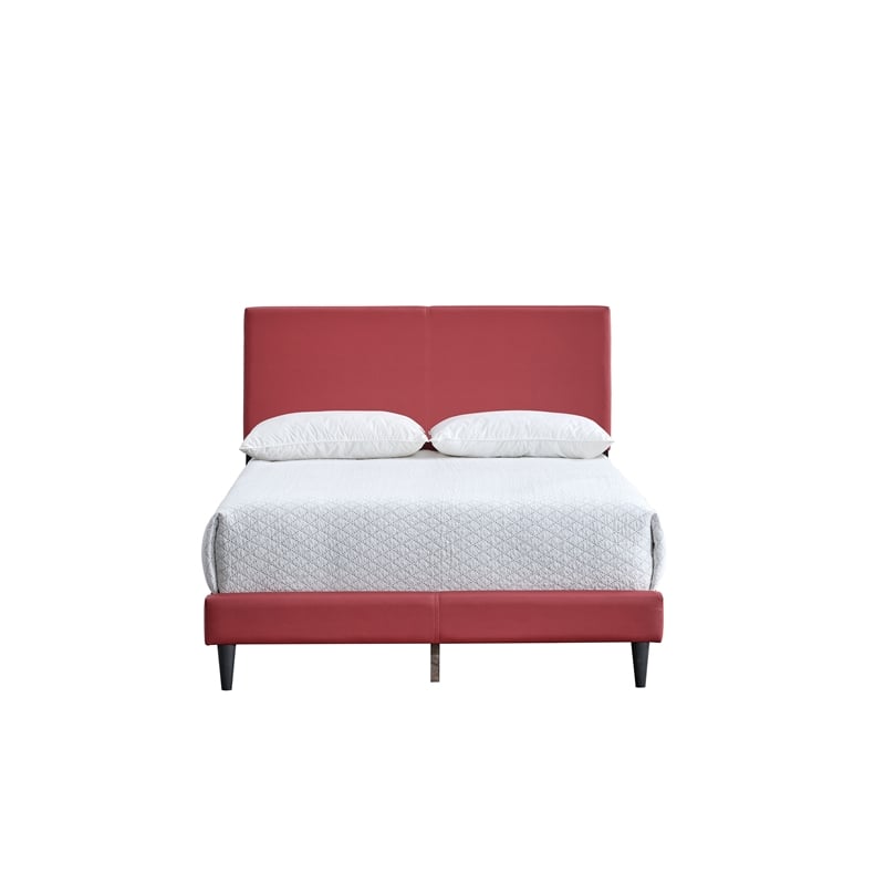 Glory Furniture Baron G00705-FB-UP   RED Faux Leather Platform Bed