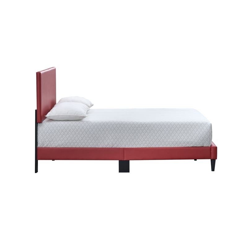 Glory Furniture Baron G00705-FB-UP   RED Faux Leather Platform Bed