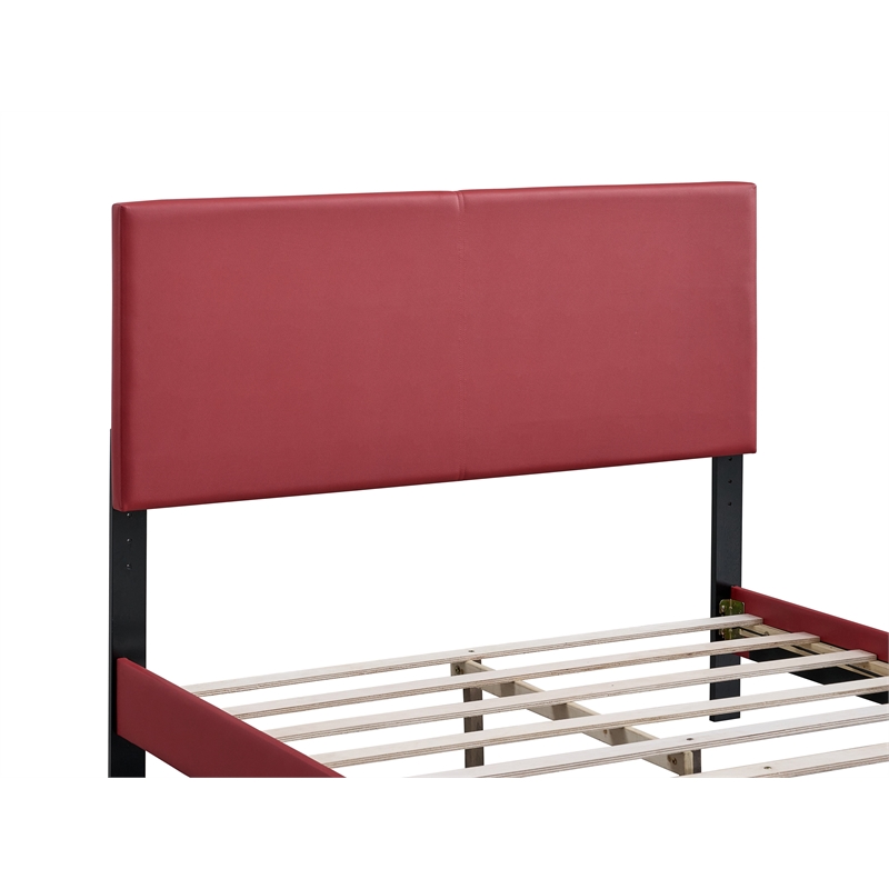 Glory Furniture Baron G00705-FB-UP   RED Faux Leather Platform Bed