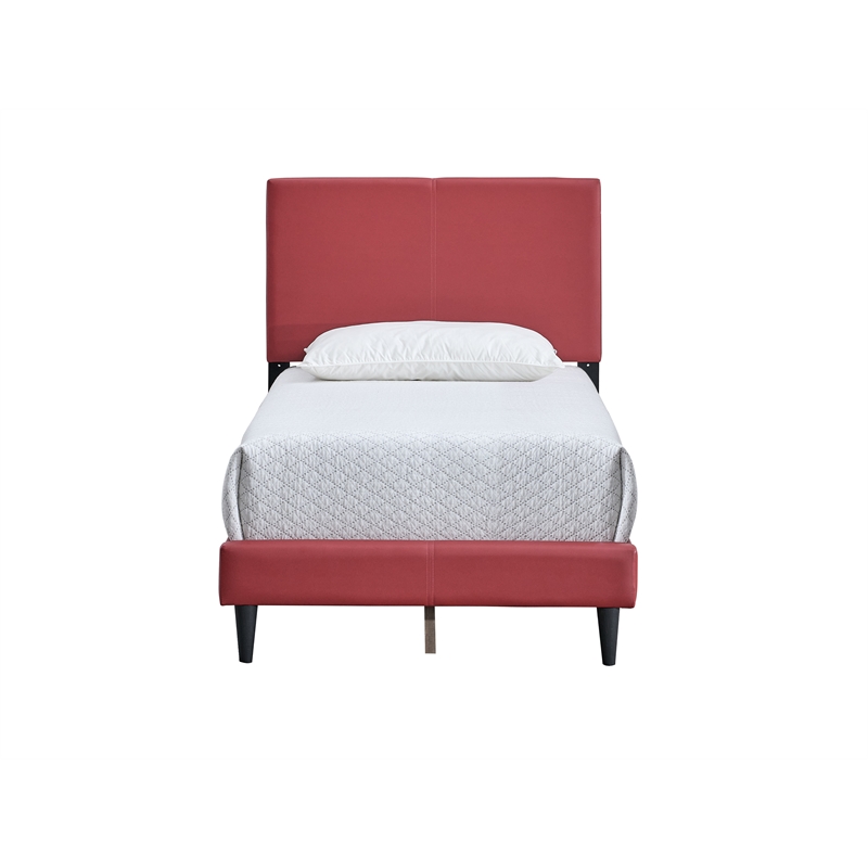 Glory Furniture Baron G00705-TB-UP   RED Modern Faux Leather Platform Bed