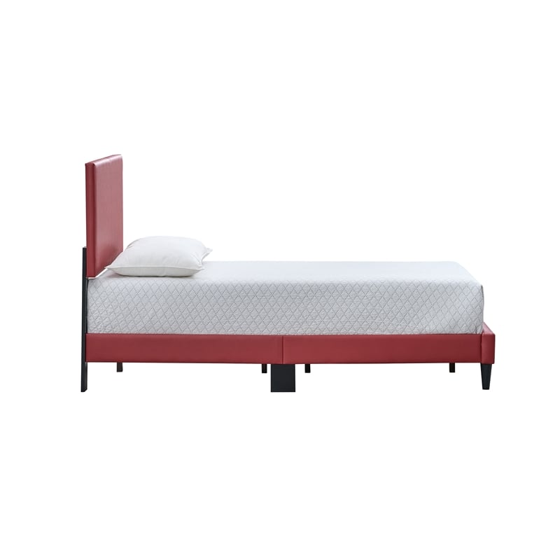 Glory Furniture Baron G00705-TB-UP   RED Modern Faux Leather Platform Bed