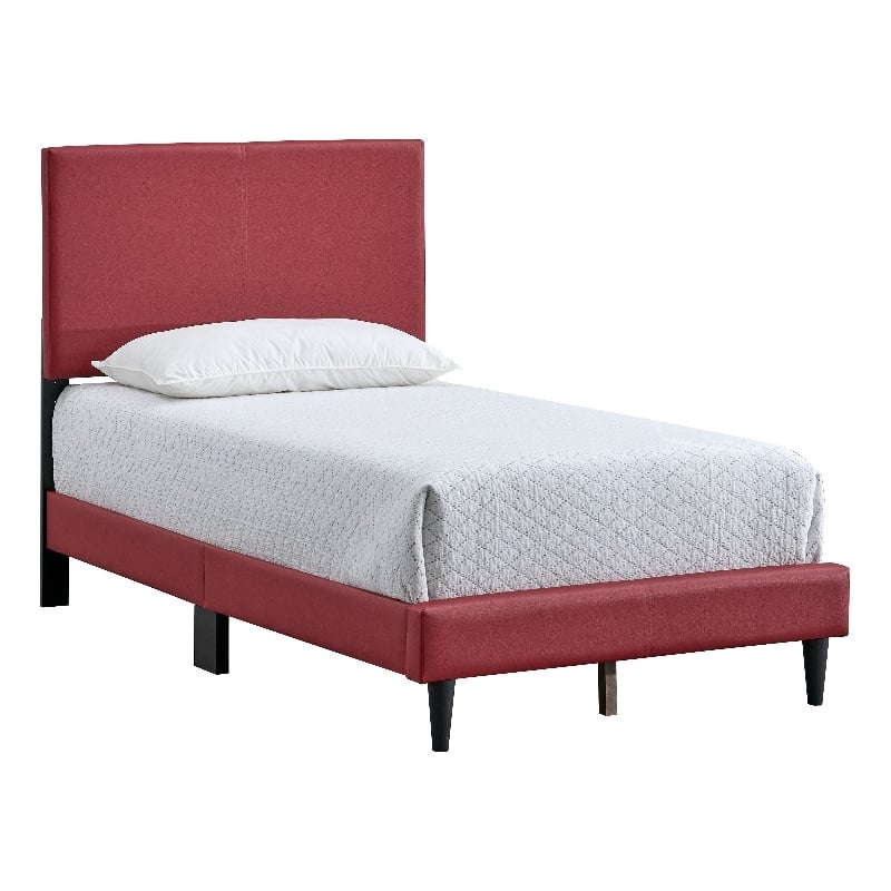 Glory Furniture Baron G00705-TB-UP   RED Modern Faux Leather Platform Bed