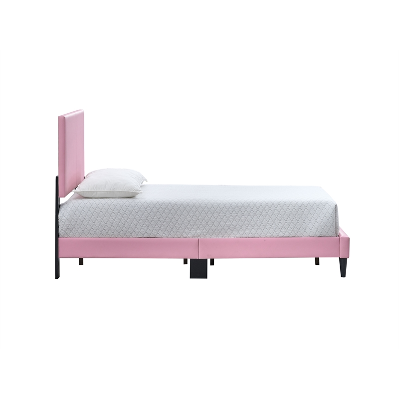 Glory Furniture Baron G00706-TB-UP   PINK Faux Leather Platform Bed