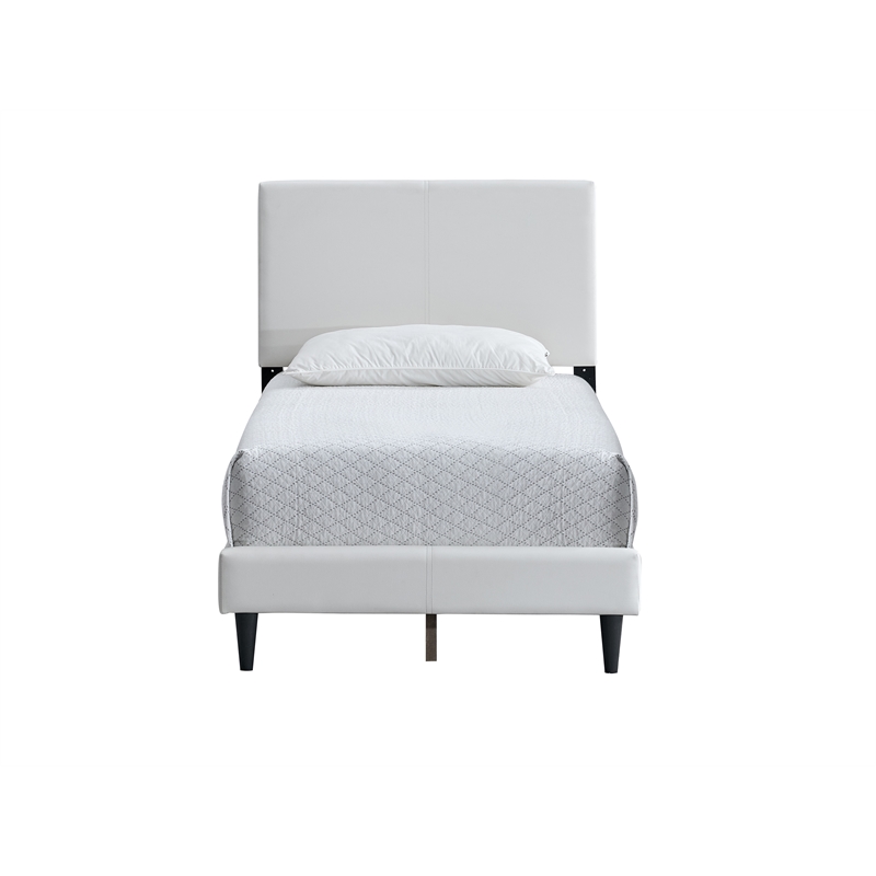 Glory Furniture Baron G00709-TB-UP   WHITE Faux Leather Platform Bed