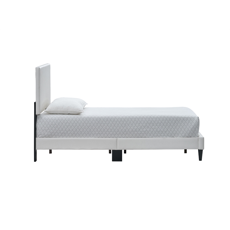 Glory Furniture Baron G00709-TB-UP   WHITE Faux Leather Platform Bed