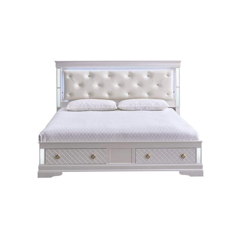 Glory Furniture Naples G6735B-FSB2 Full Bed  Pearl White
