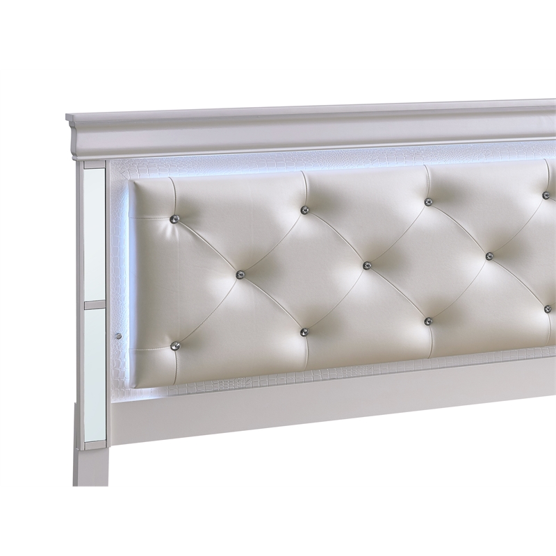Glory Furniture Naples G6735B-QSB Queen Bed  Pearl White