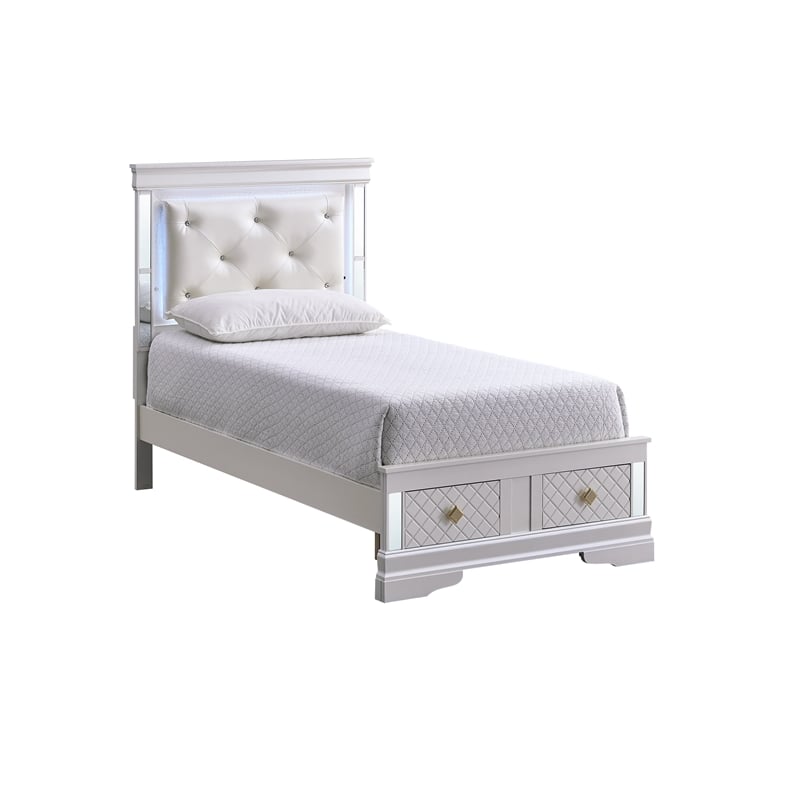 Glory Furniture Naples G6735B-TSB Twin Bed  Pearl White