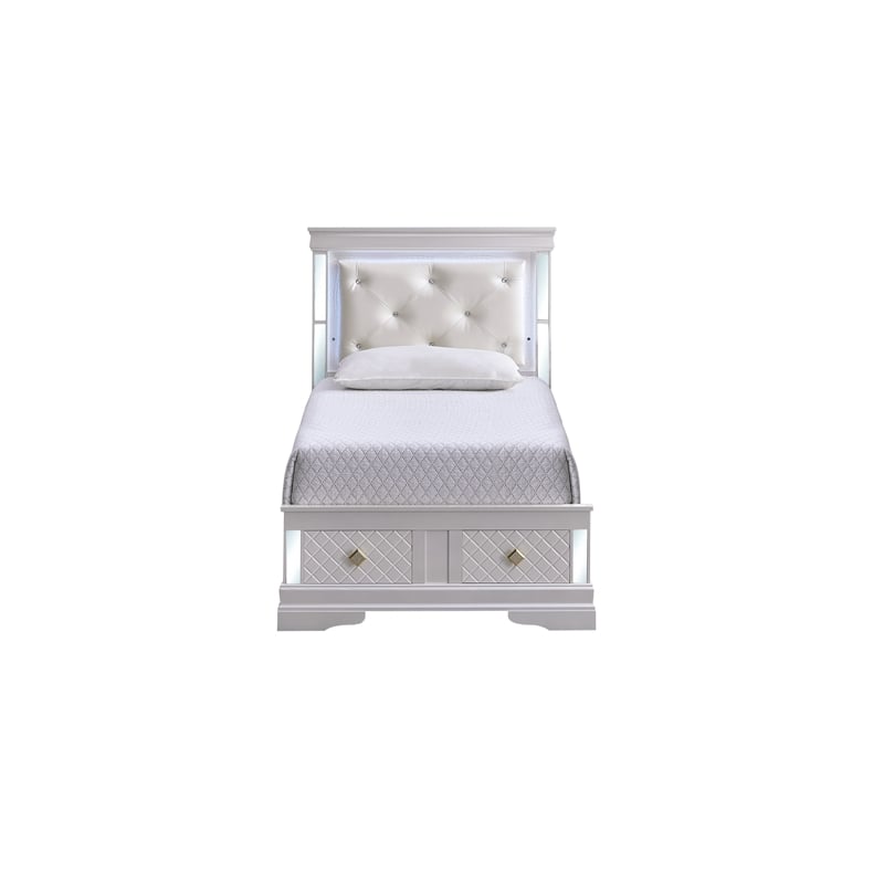 Glory Furniture Naples G6735B-TSB Twin Bed  Pearl White