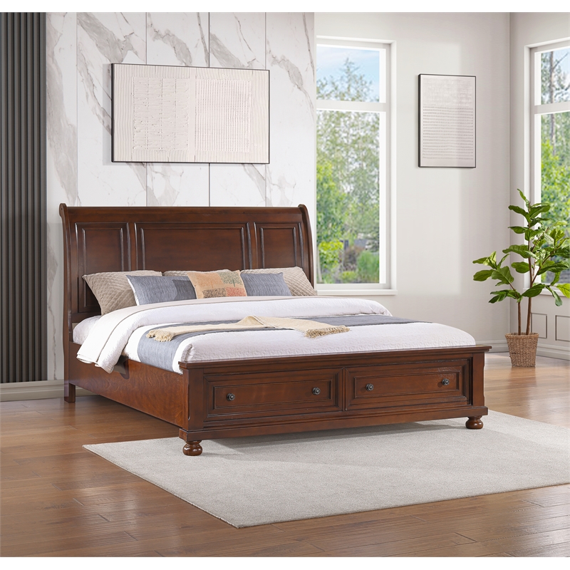Glory Furniture Meade G8910A-QB Queen Bed  Rustic Cherry