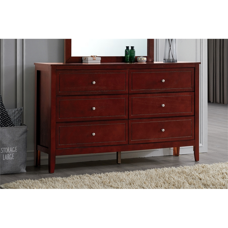 Glory Furniture Daniel G1310-D-00 6 Drawer Dresser - Cherry