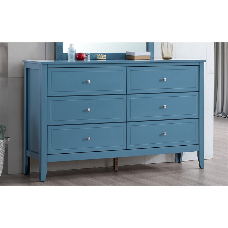 Glory Furniture Daniel G1316-D-80 6 Drawer Dresser - Teal