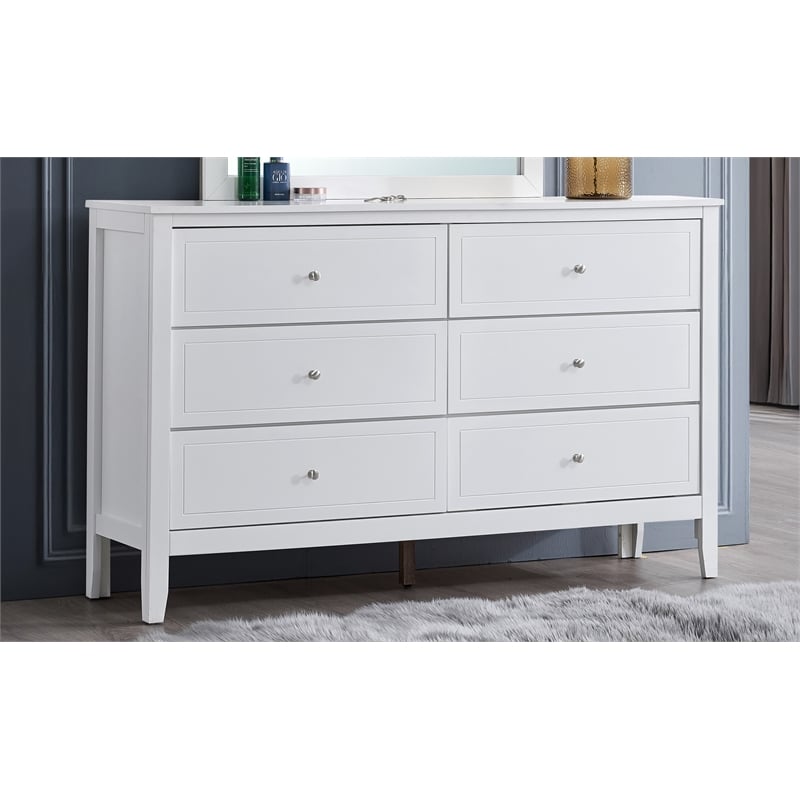 Glory Furniture Daniel G1317-D-90 Transitional 6 Drawer Dresser - White