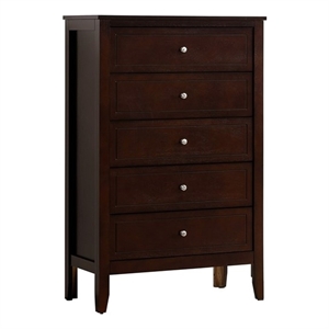 Glory Furniture Daniel G1312-CH-25 Transitional Wood 5 Drawer Chest - Cappuccino