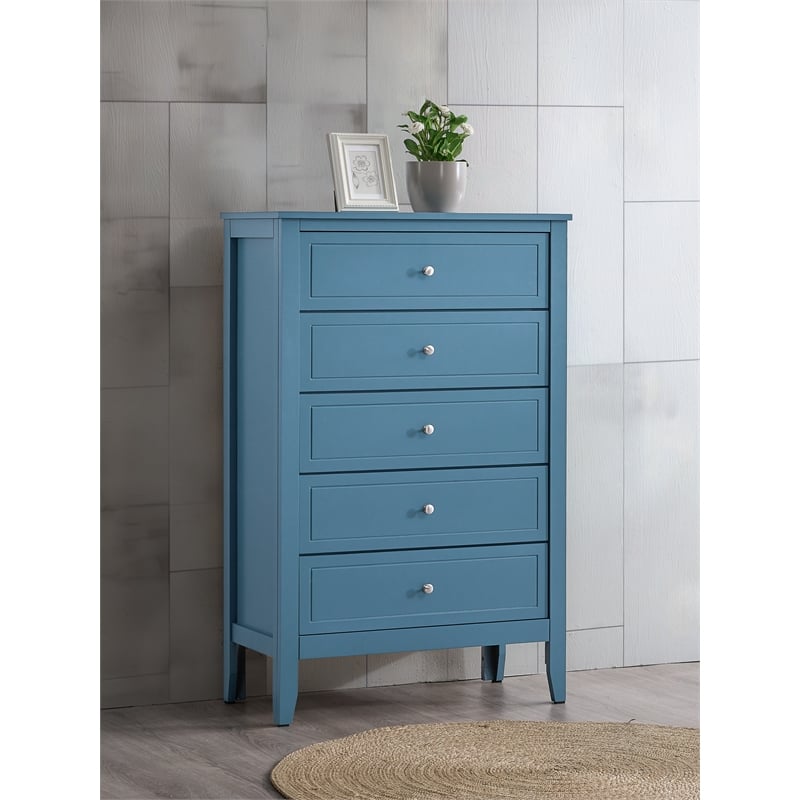 Glory Furniture Daniel G1316-CH-80 5 Drawer Chest - Teal