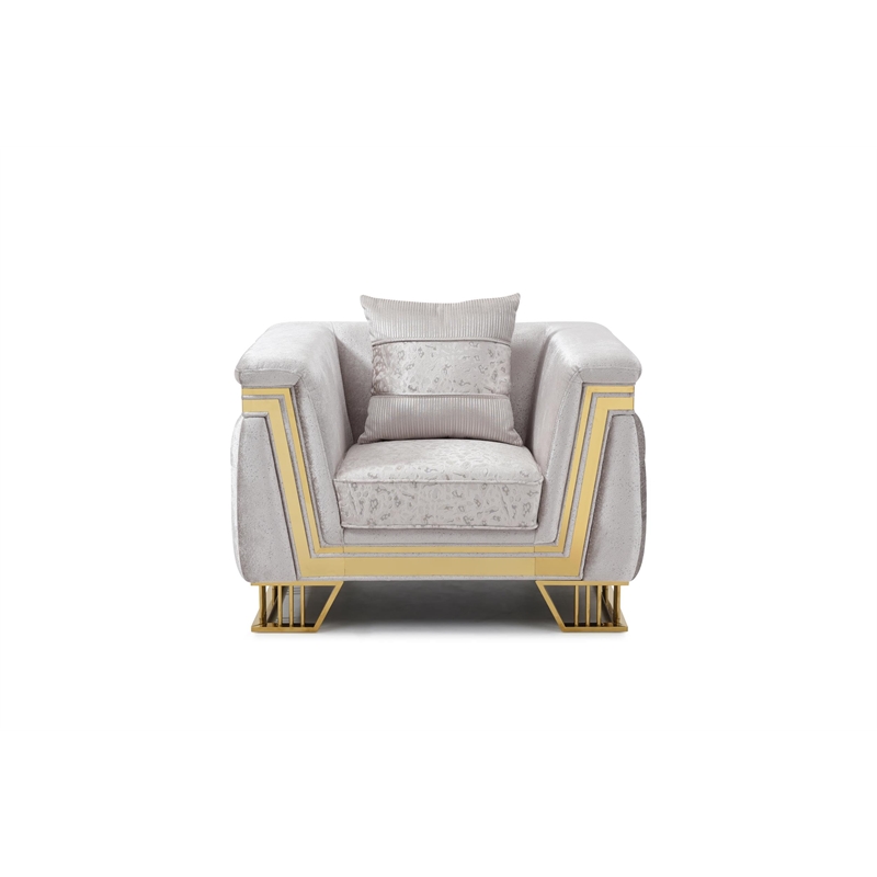 Glory Furniture Rebecca G00195A-C Chair  Shimmering Silver Velvet