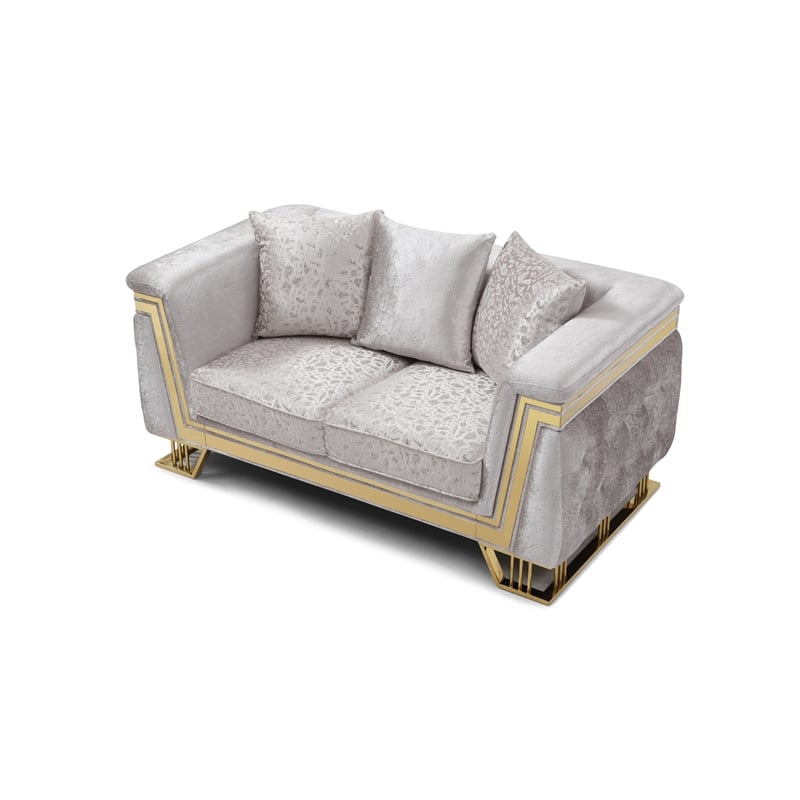 Glory Furniture Rebecca G00195A-L Loveseat Shimmering Silver Velvet